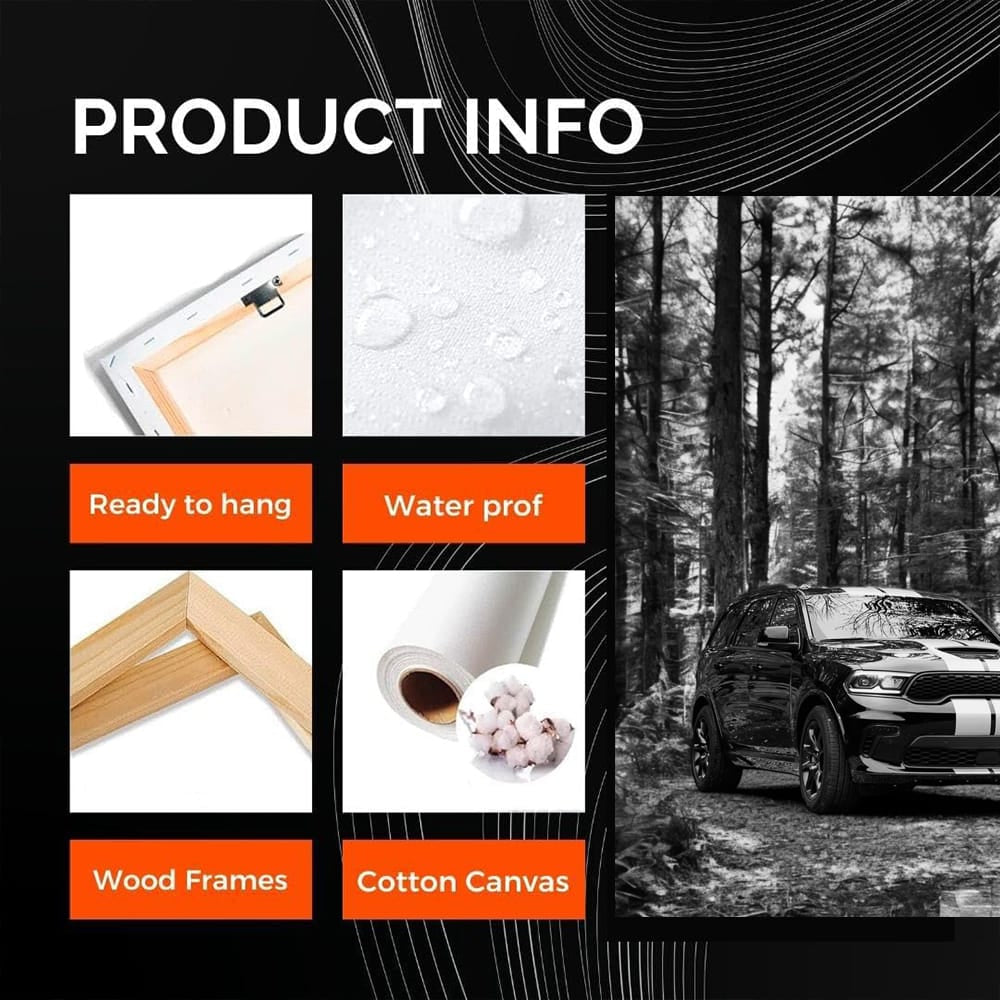 Dodge in Black & White Forest - Rugged Elegance
