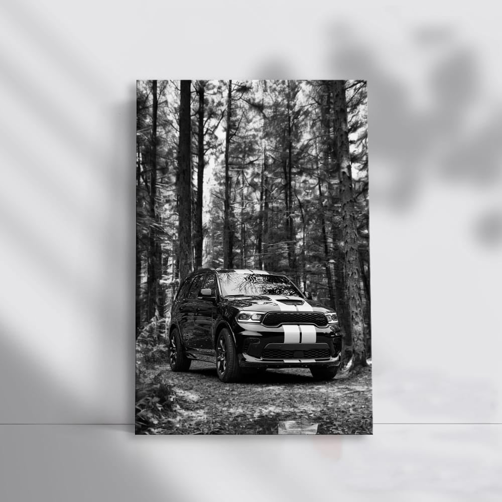 Dodge in Black & White Forest - Rugged Elegance