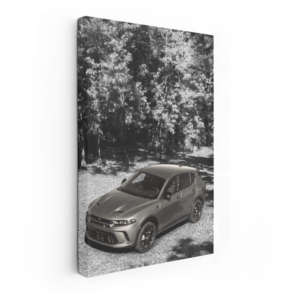 Dodge Through Forest - Classic Black & White Adventure