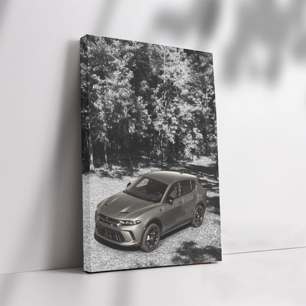 Dodge Through Forest - Classic Black & White Adventure