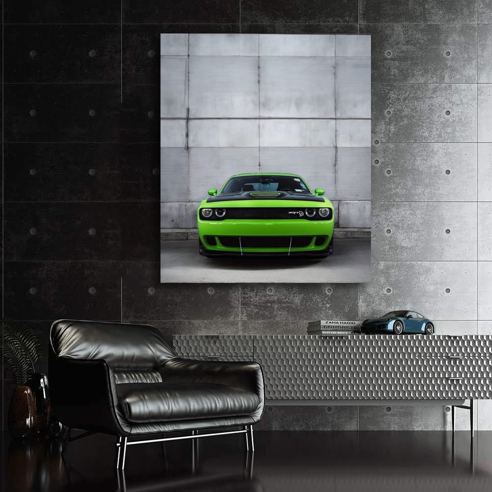 Light Green Dodge by Wall - Retro Elegance