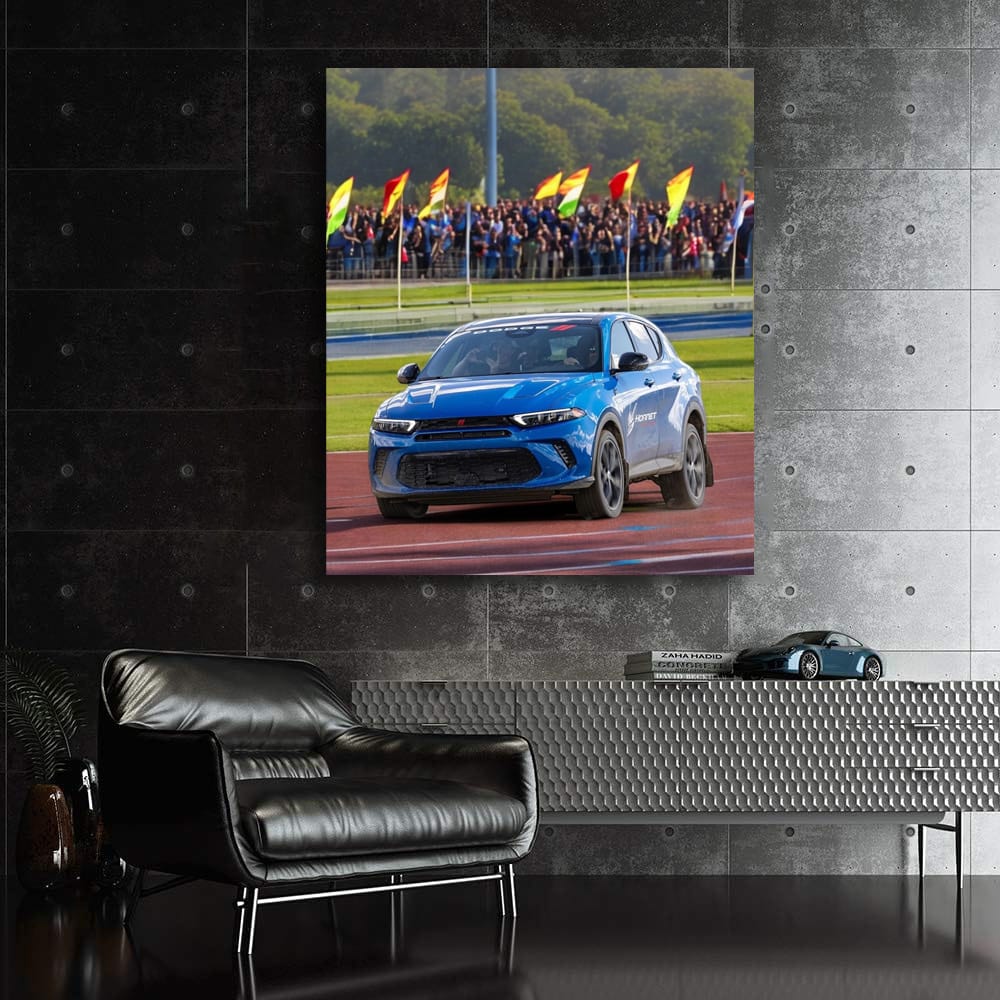 Dodge on Race Track - Performance Machine in Action