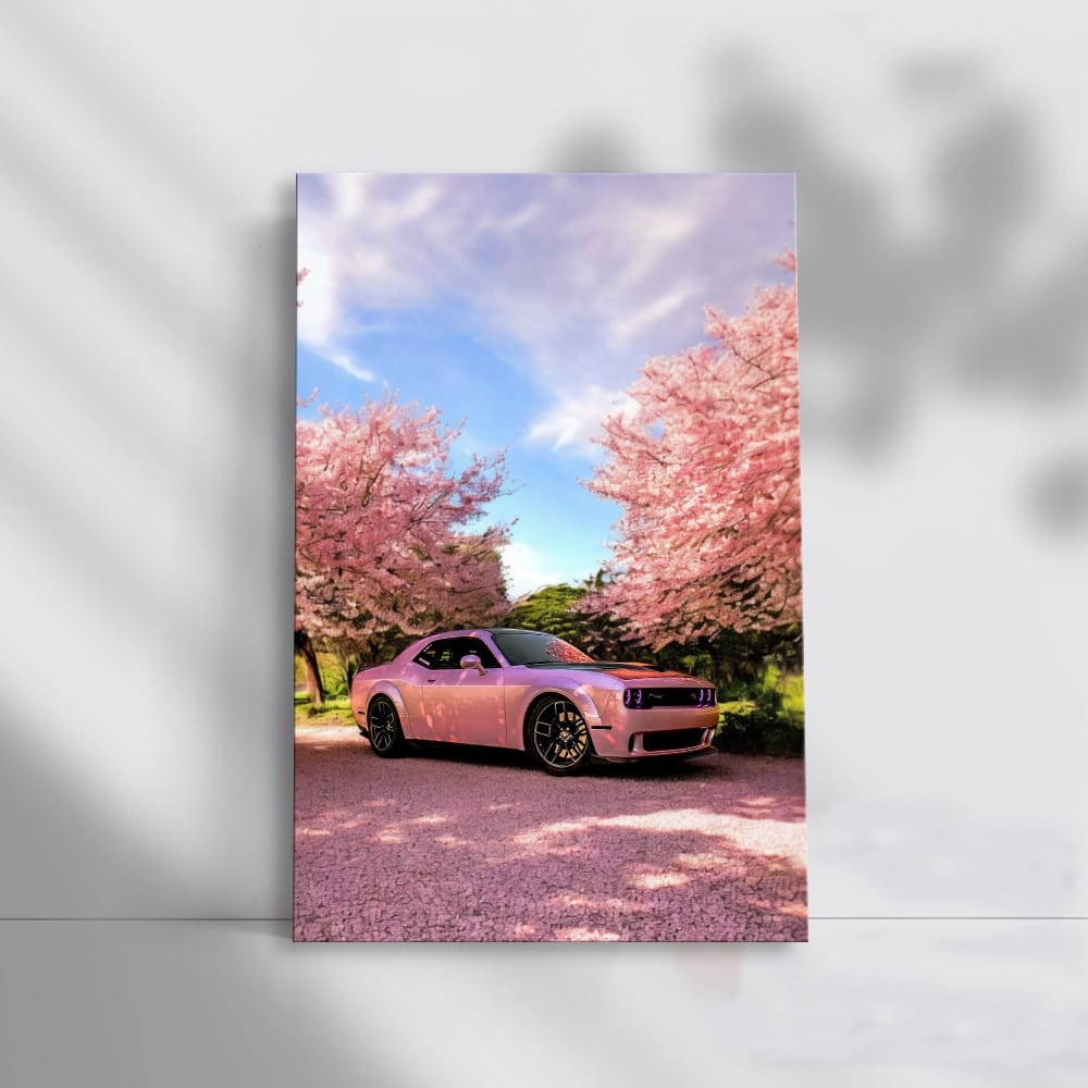 Pink Dodge in Sakura Blossoms - Stylish Elegance