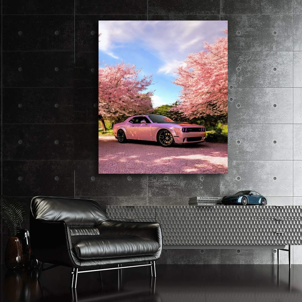 Pink Dodge in Sakura Blossoms - Stylish Elegance
