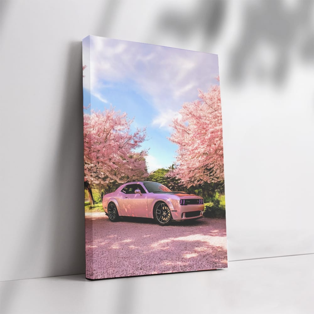Pink Dodge in Sakura Blossoms - Stylish Elegance