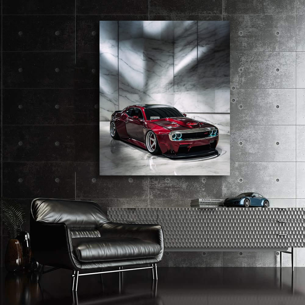Red Marble Dodge - Bold Elegance in Motion