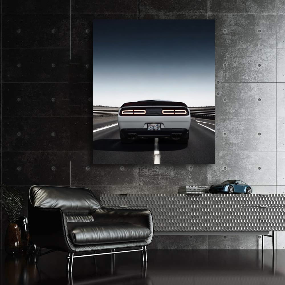 White Dodge Cruising Road - Dynamic Powerhouse