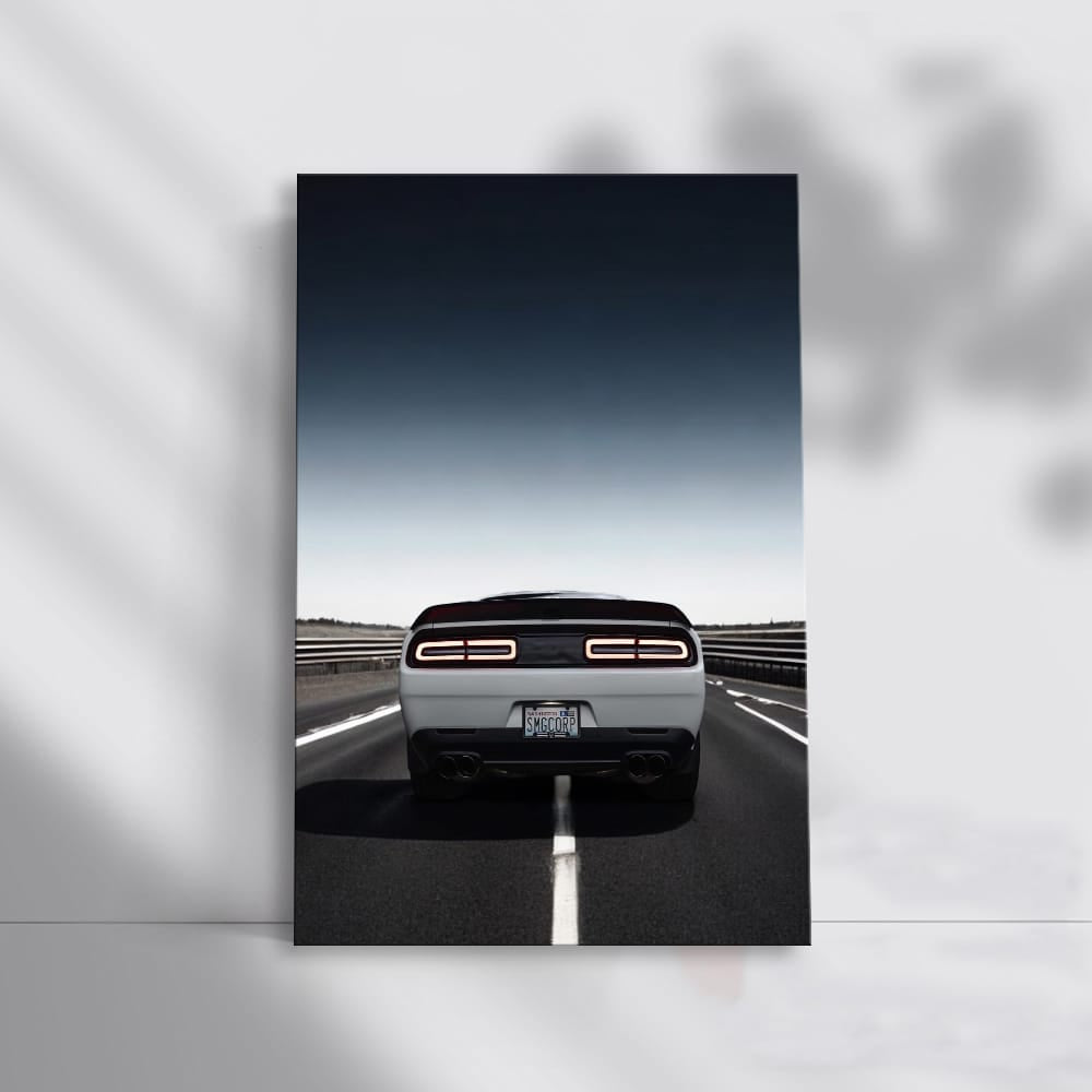 White Dodge Cruising Road - Dynamic Powerhouse