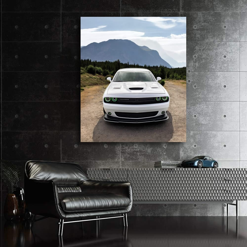 Dodge in White: Mountain Adventure - Rugged Elegance