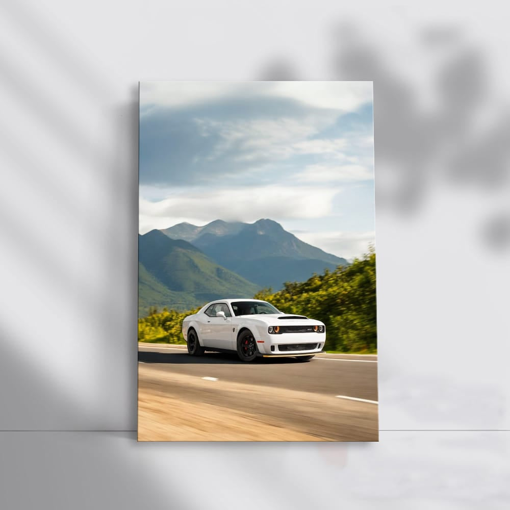 White Dodge in Mountain Terrain - Rugged and Reliable
