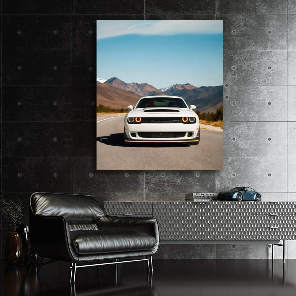 White Dodge Conquering Mountain Roads - Bold and Powerful
