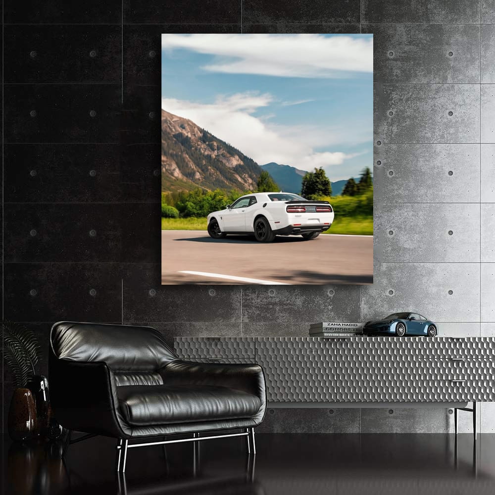 White Dodge in Mountainous Terrain - Rugged and Reliable