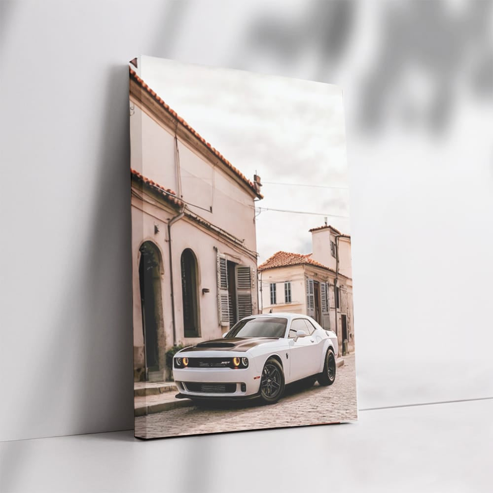 Vintage Dodge in White - Old Town Charm, Classic Ride