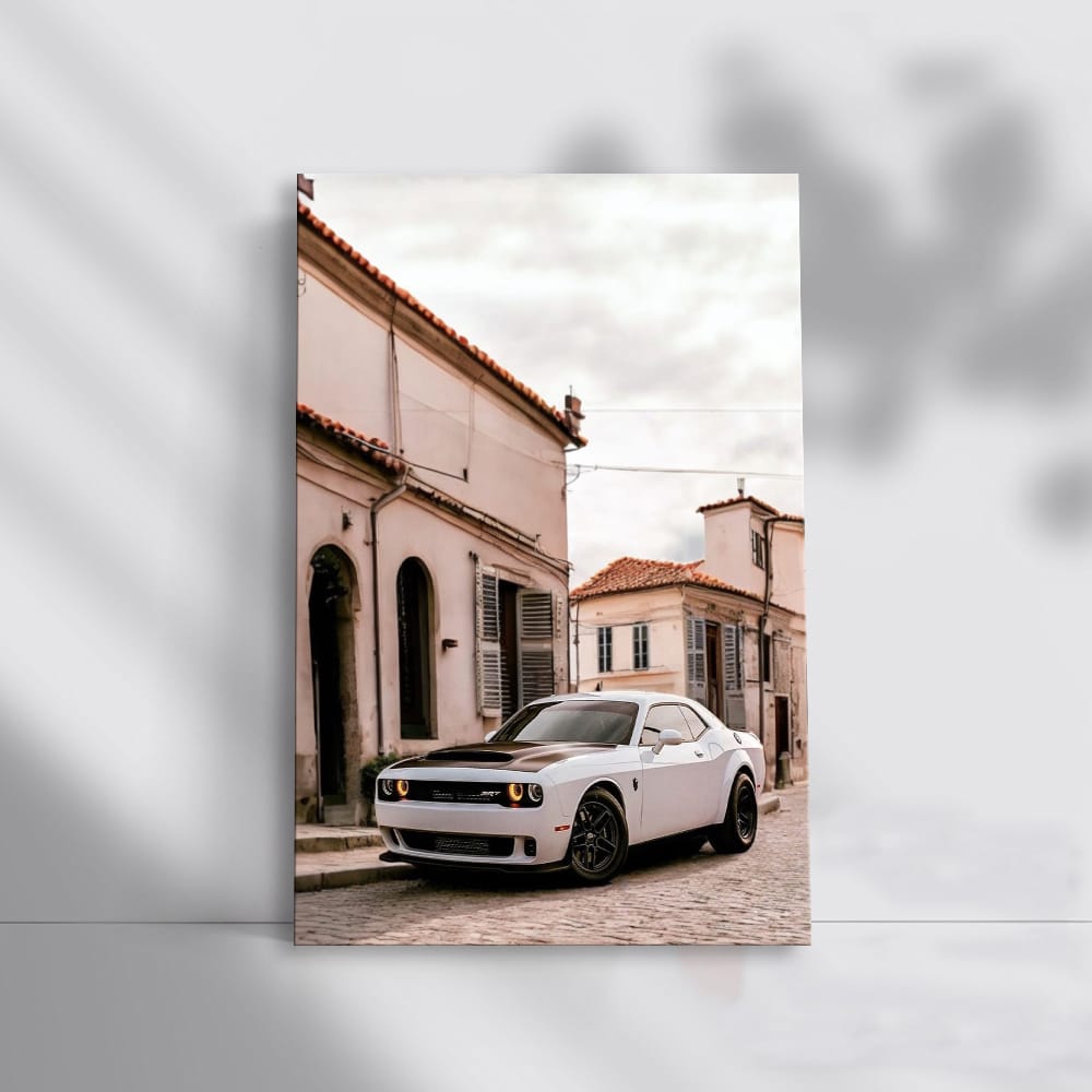 Vintage Dodge in White - Old Town Charm, Classic Ride
