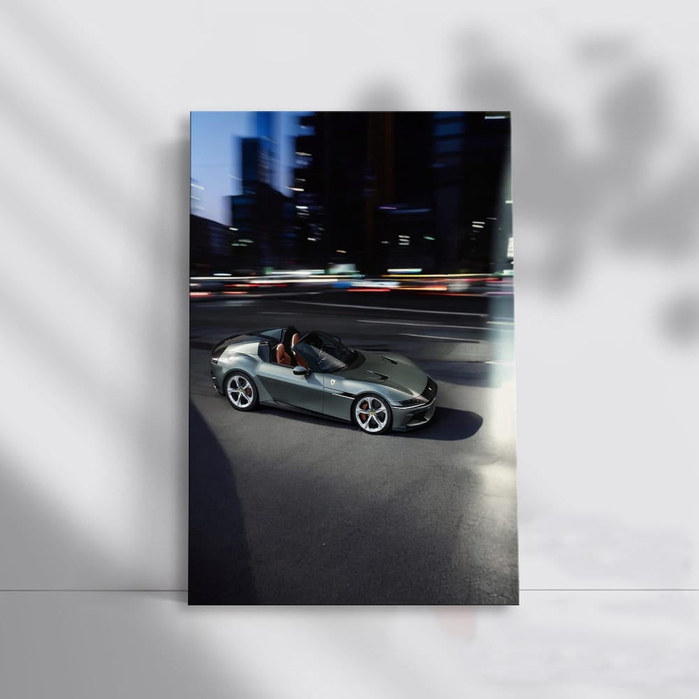 Green Ferrari 12-Cylinder Roars in Metropolis - Pure Power