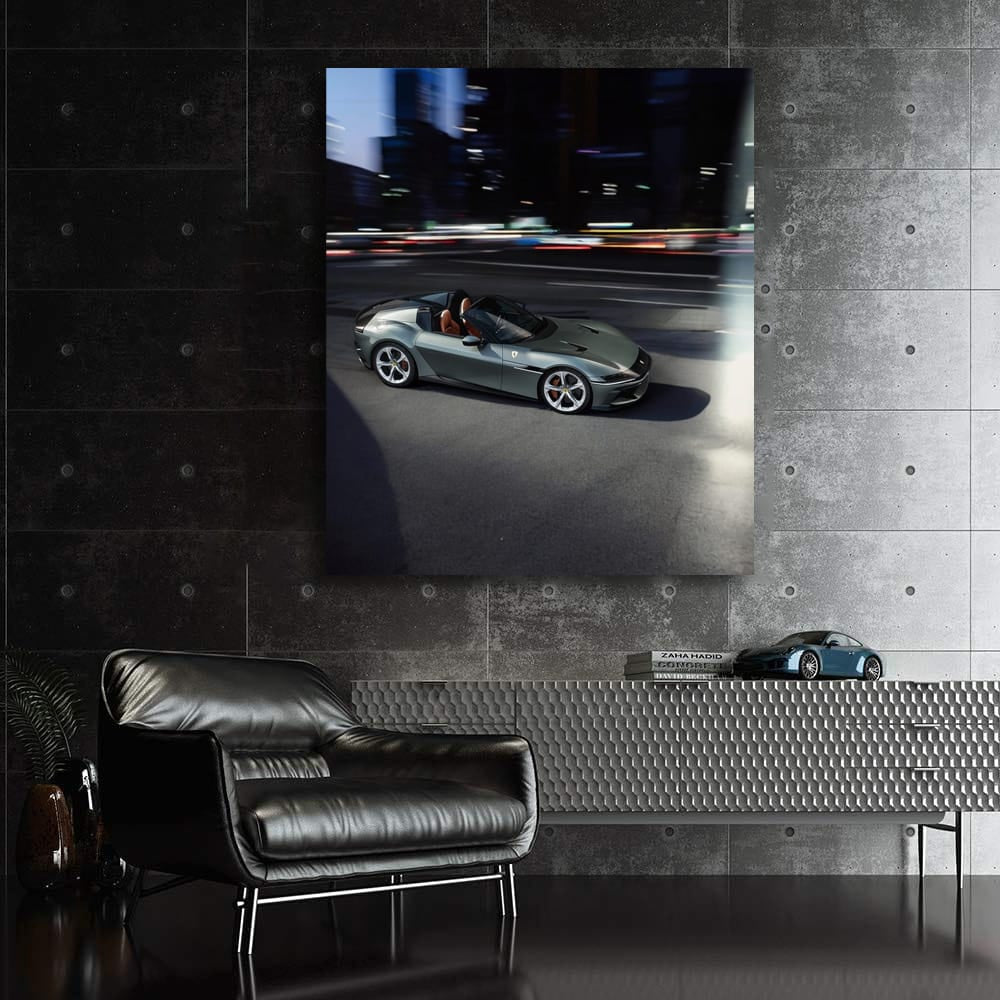 Green Ferrari 12-Cylinder Roars in Metropolis - Pure Power