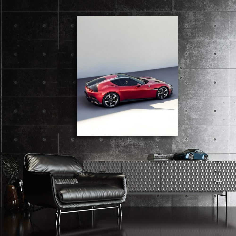 Ferrari 12-Cylinder Red Beauty Parked - Speed & Elegance