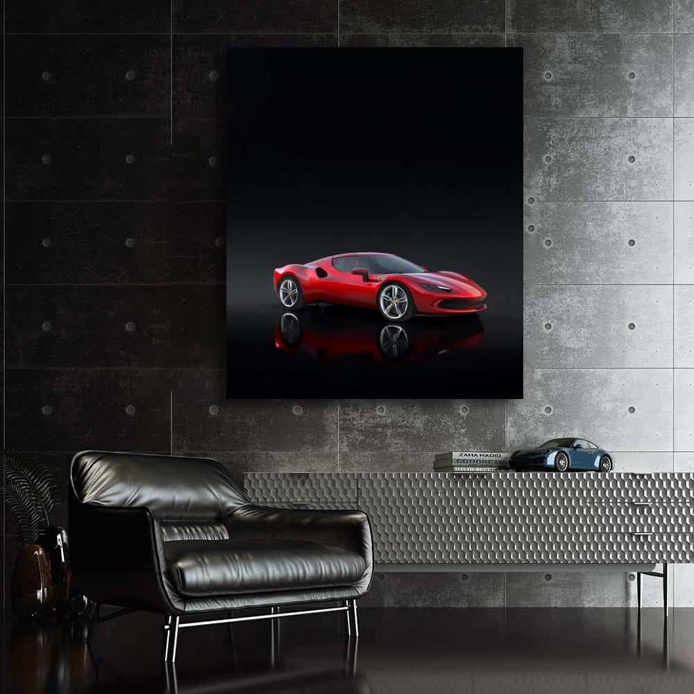 Ferrari 296 GTB in Red - Parked Elegance and Power