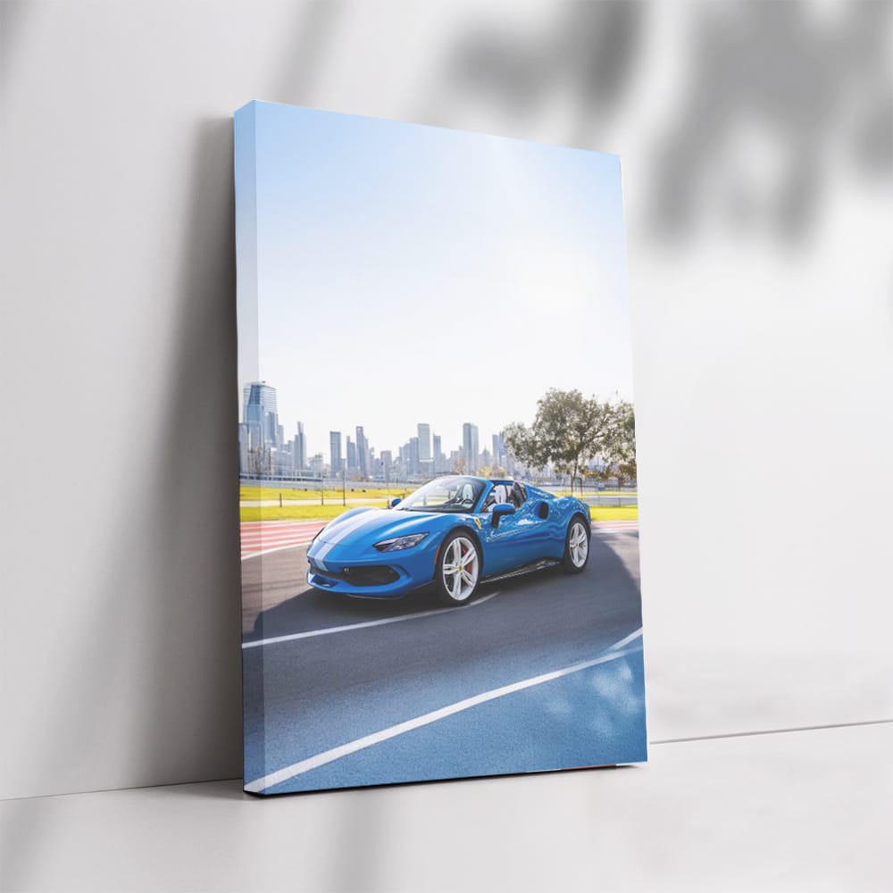 Ferrari 296 GTS with Urban Backdrop - Sleek and Sophisticated