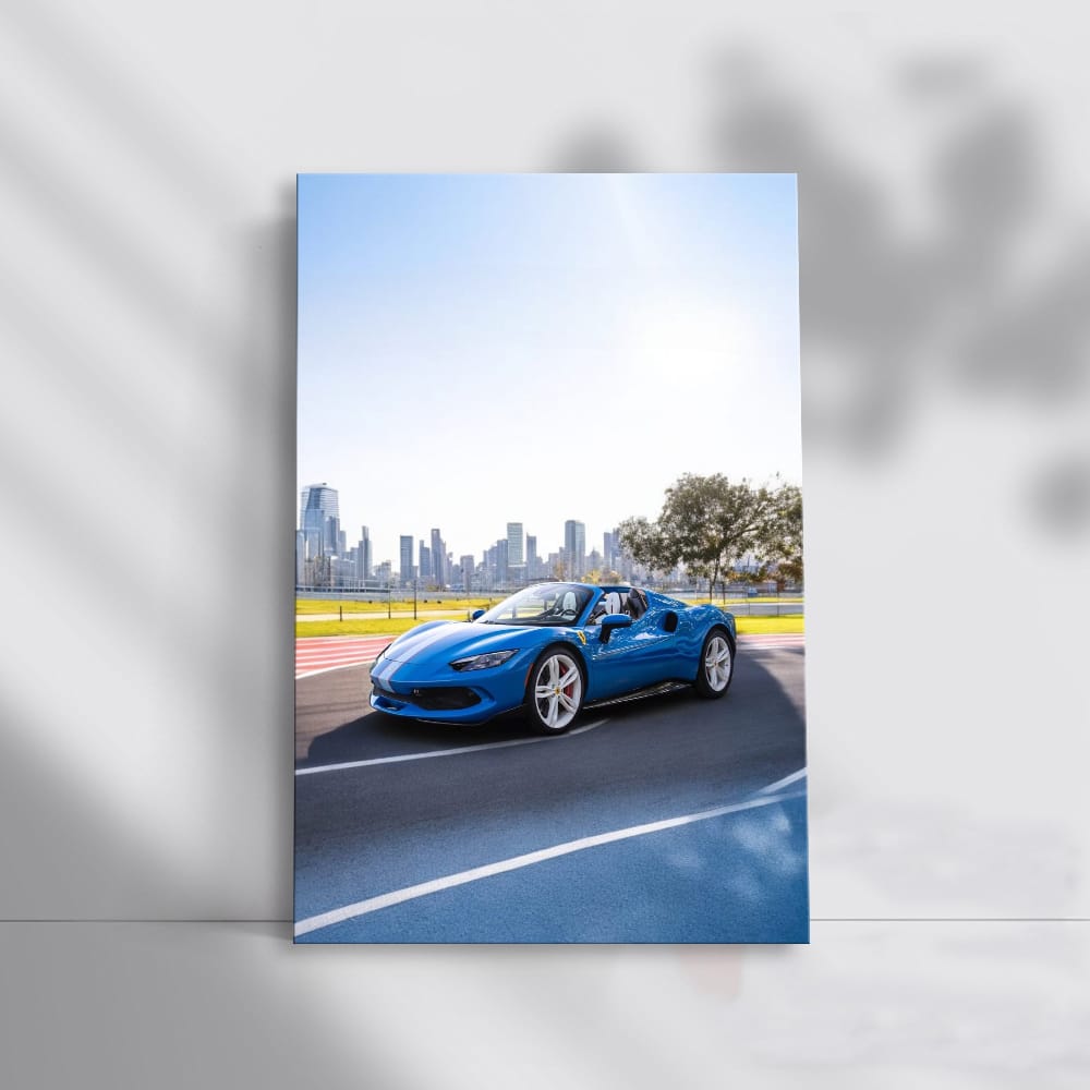 Ferrari 296 GTS with Urban Backdrop - Sleek and Sophisticated