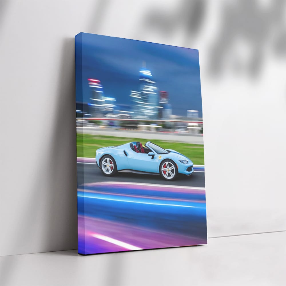 Ferrari 296 GTS in Urban Setting - Sleek City Performance