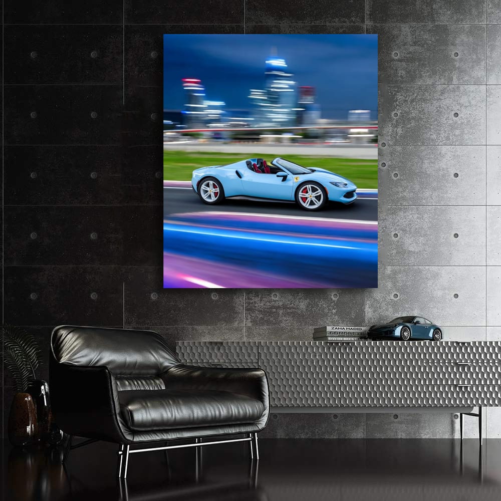 Ferrari 296 GTS in Urban Setting - Sleek City Performance