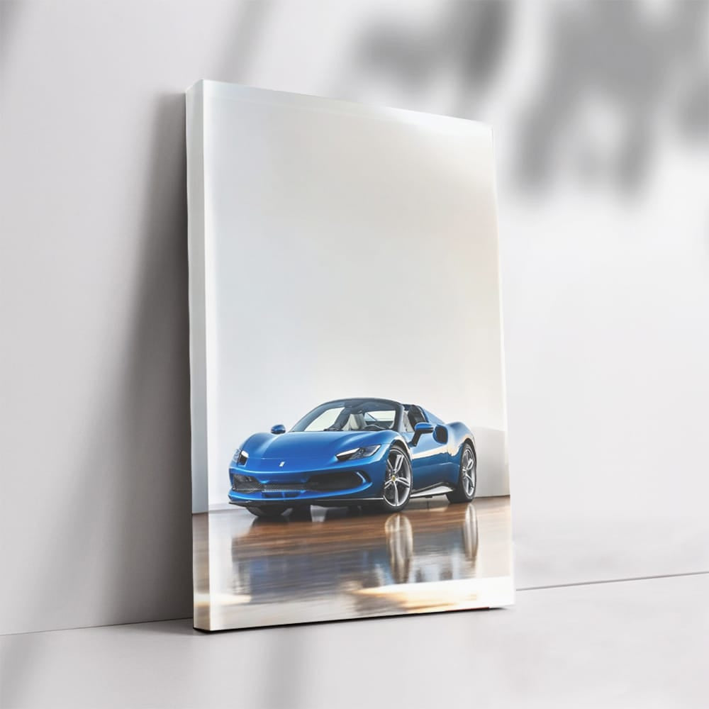 Ferrari 296 GTS on Blue Wooden Parquet - Elegance in Motion