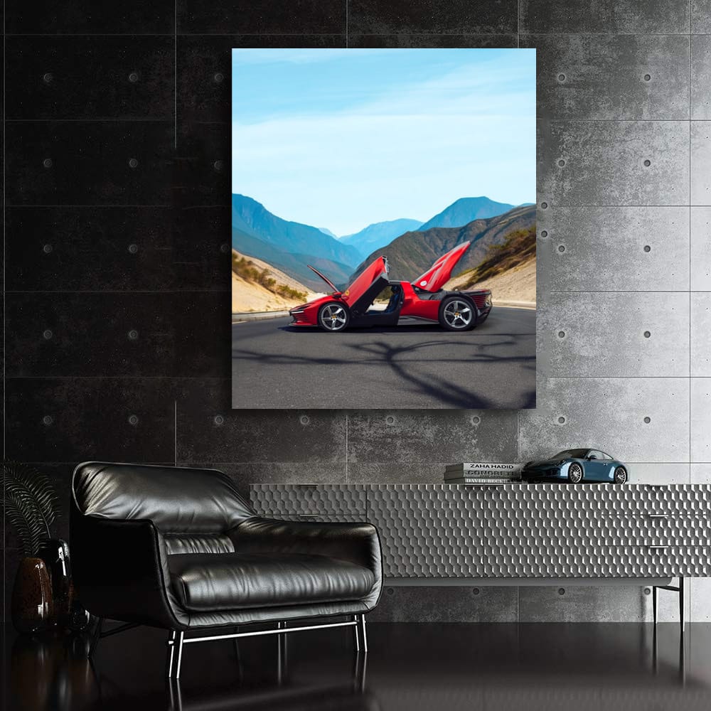 Ferrari Daytona SP3 in Red - Masterpiece in Mountains