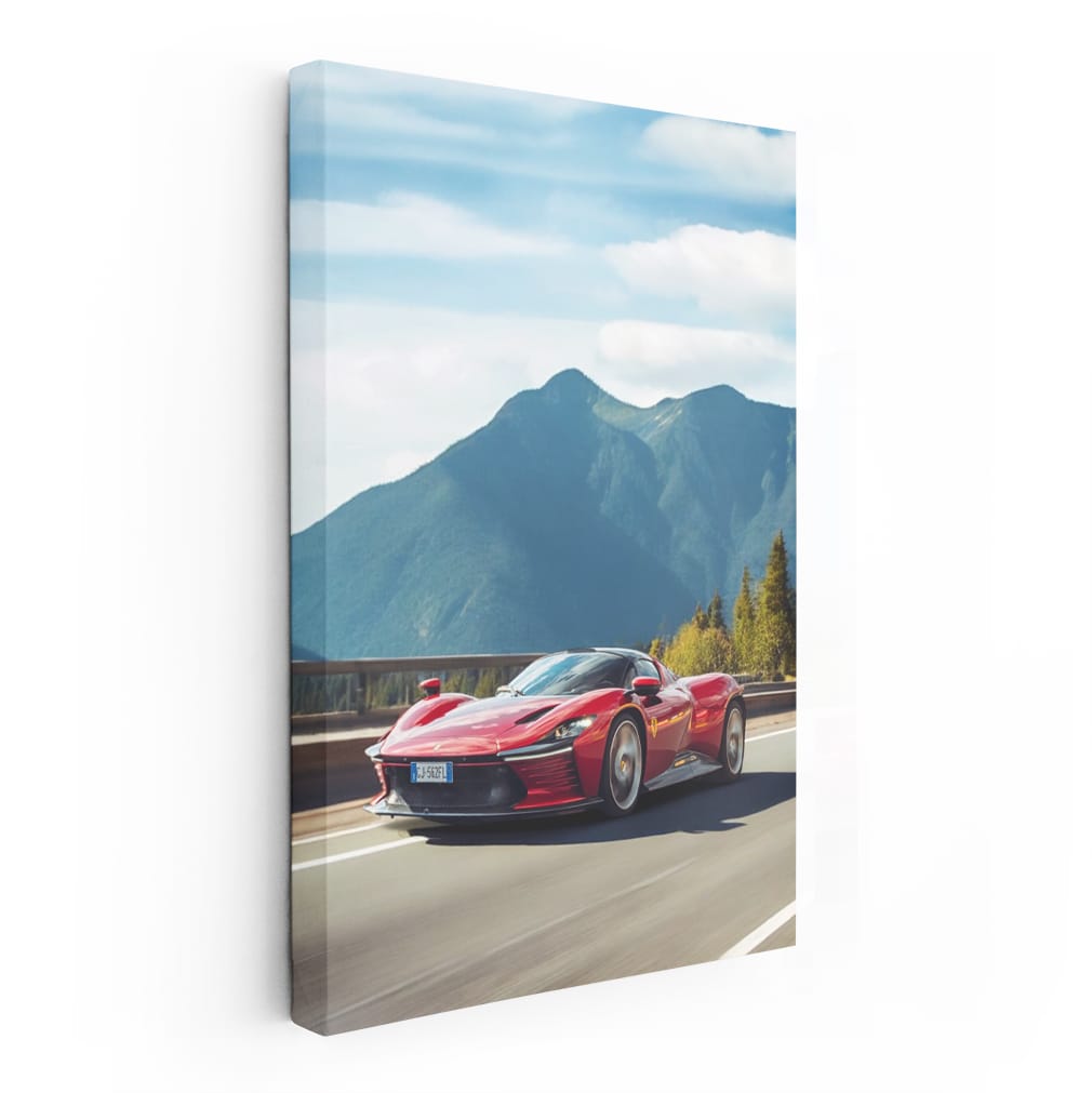 Red Ferrari Daytona SP3 in Mountain Scenery - Pure Elegance