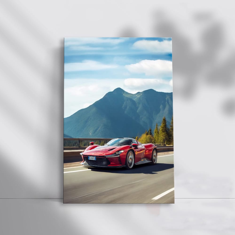 Red Ferrari Daytona SP3 in Mountain Scenery - Pure Elegance