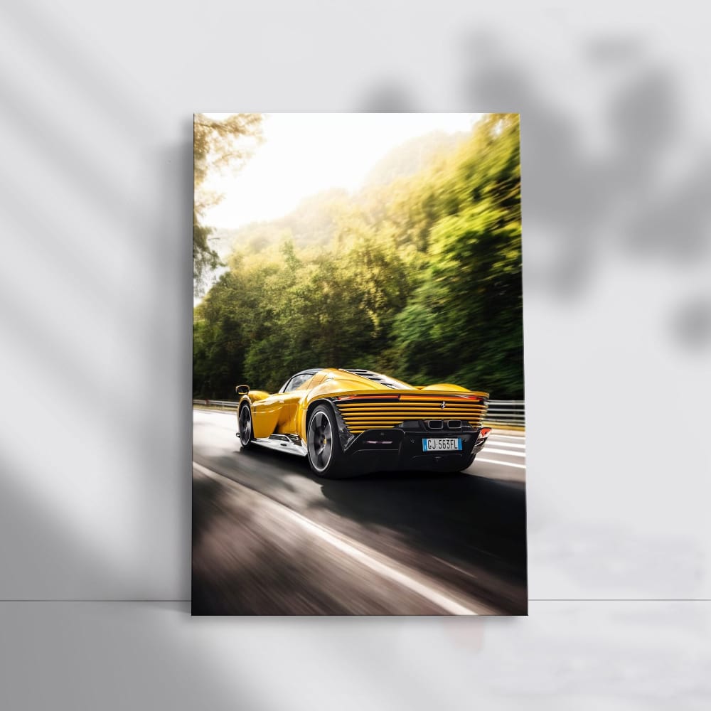 Ferrari Daytona SP3 in Yellow on Road - Speed and Style