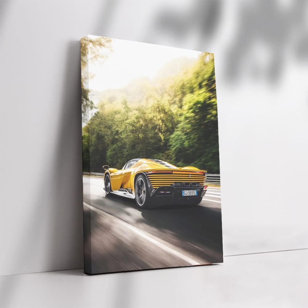 Ferrari Daytona SP3 in Yellow on Road - Speed and Style