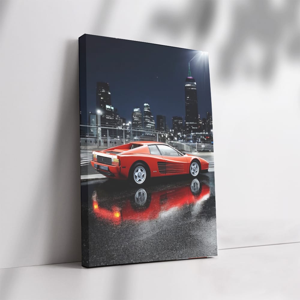 Ferrari F512 M in City at Night - Icon of Speed and Elegance