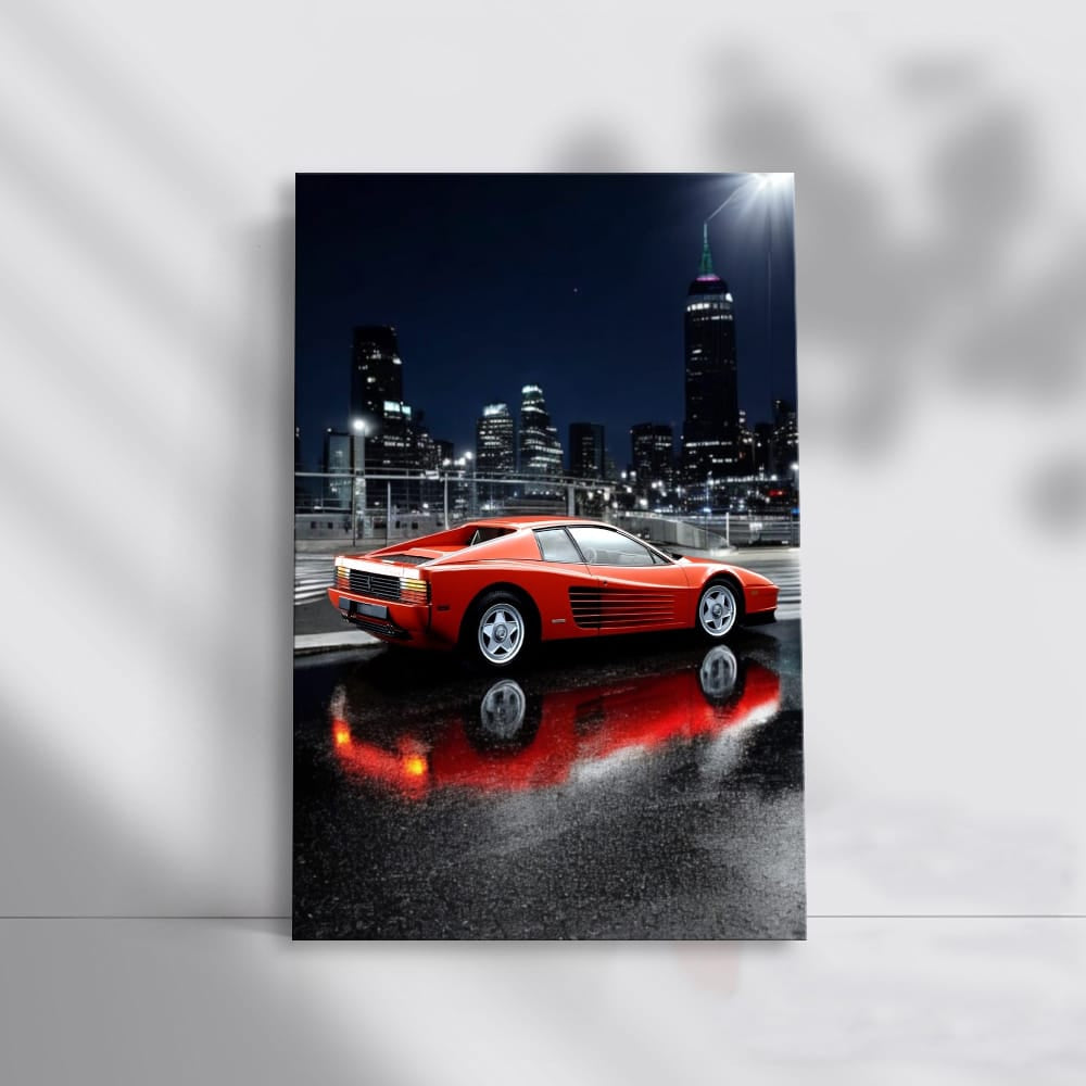Ferrari F512 M in City at Night - Icon of Speed and Elegance