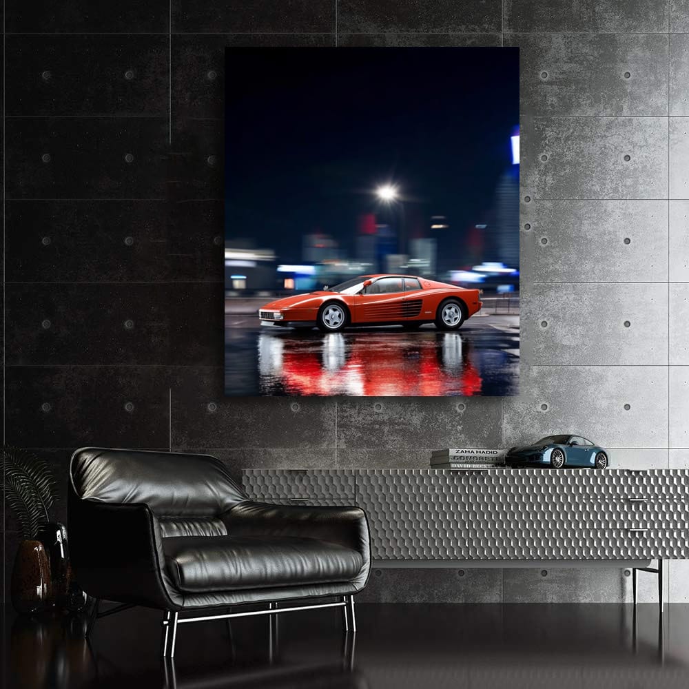 Ferrari F512 M in City at Night - Iconic Performance Machine