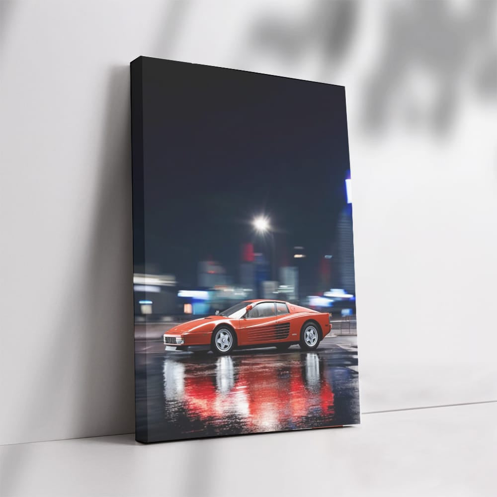 Ferrari F512 M in City at Night - Iconic Performance Machine