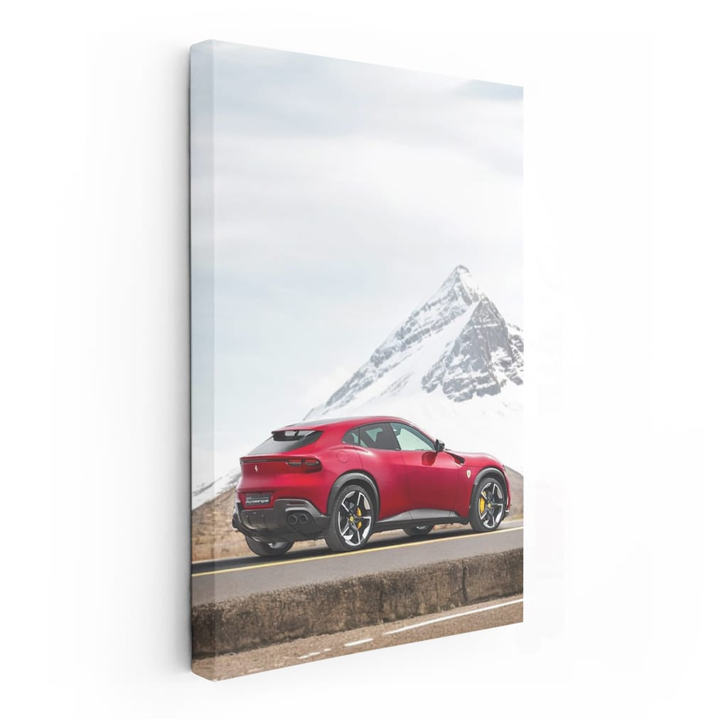 Ferrari Purosangue in Snowy Mountains - Elegance and Power