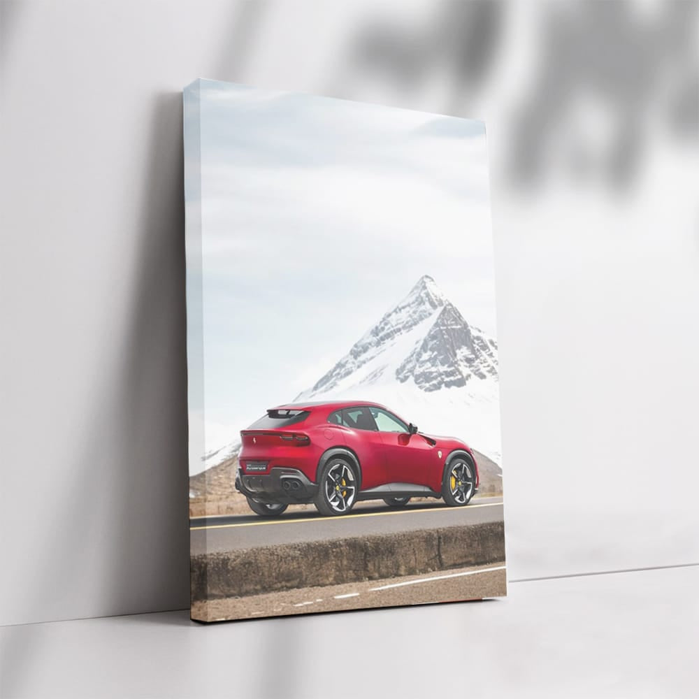 Ferrari Purosangue in Snowy Mountains - Elegance and Power