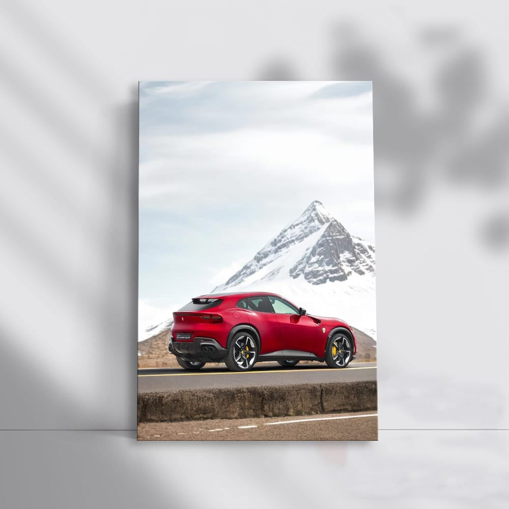 Ferrari Purosangue in Snowy Mountains - Elegance and Power