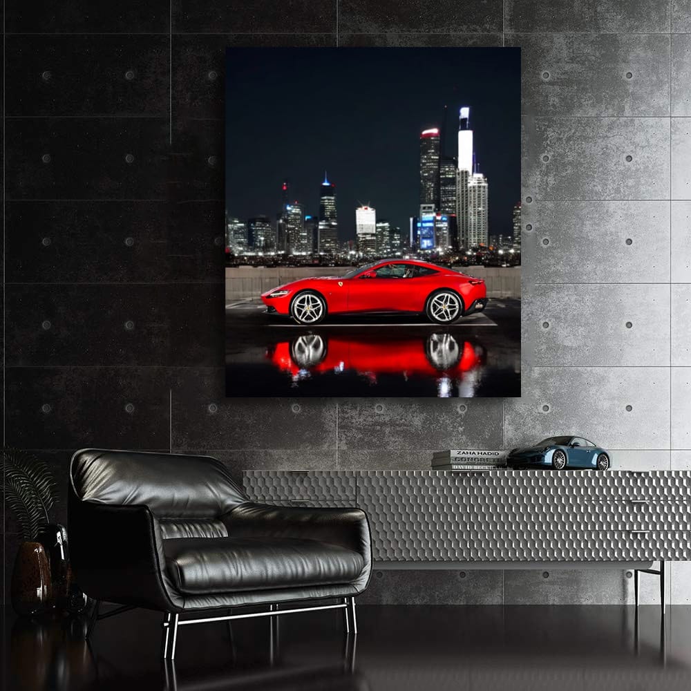 Night Drive with Ferrari Roma - Sleek Elegance in Motion