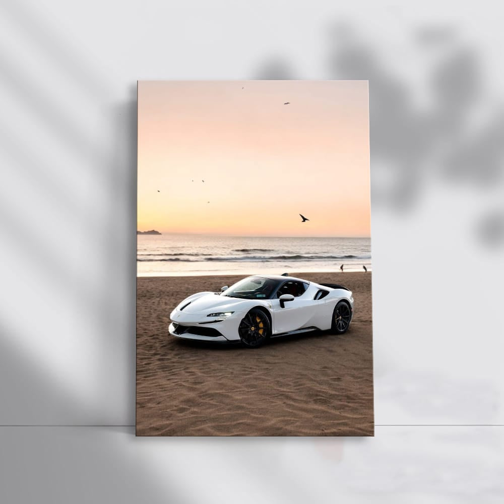 Ferrari SF90 Stradale at Sunset Beach - Power and Elegance