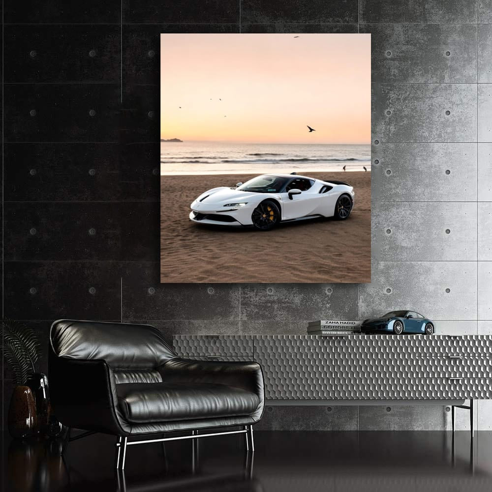 Ferrari SF90 Stradale at Sunset Beach - Power and Elegance