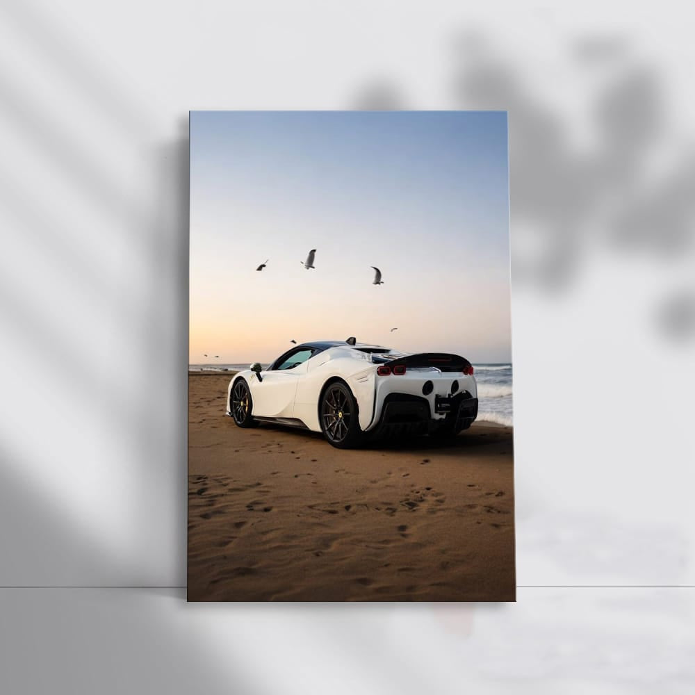 Ferrari SF90 Stradale on Sunset Beach - Power and Elegance