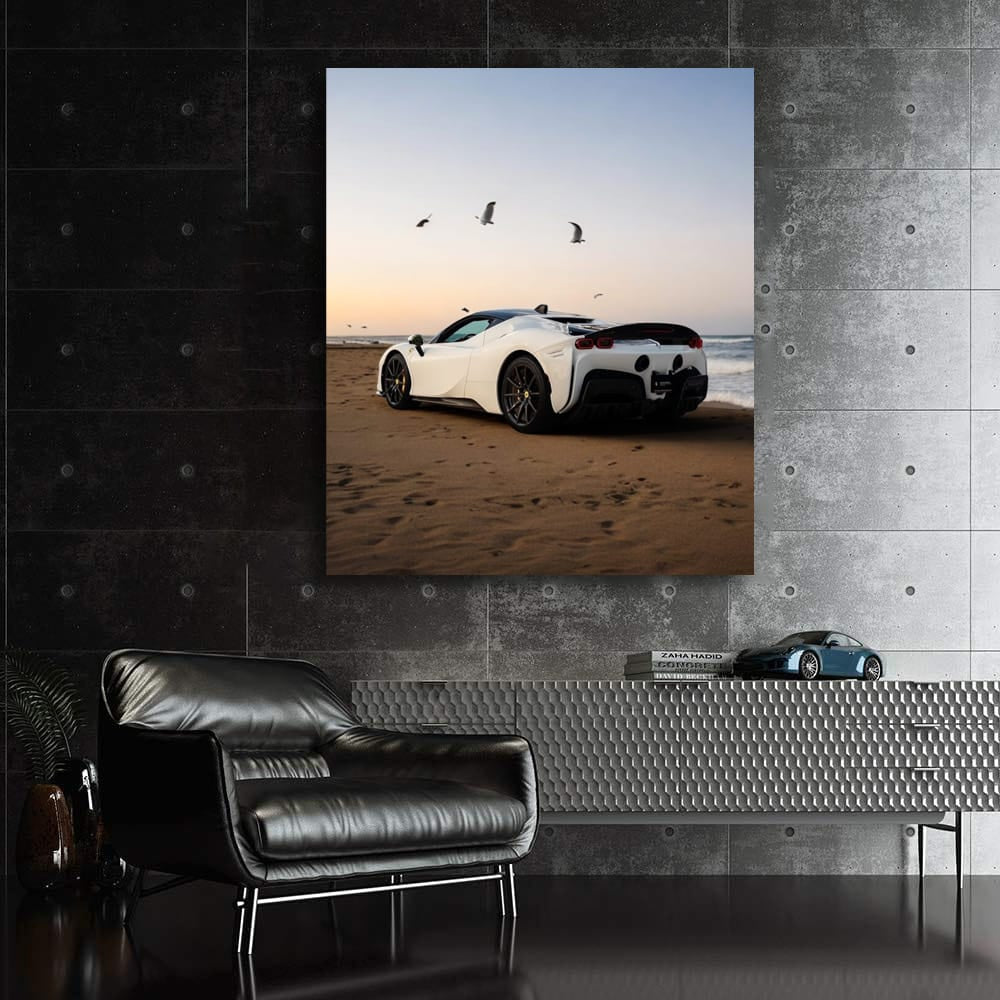 Ferrari SF90 Stradale on Sunset Beach - Power and Elegance