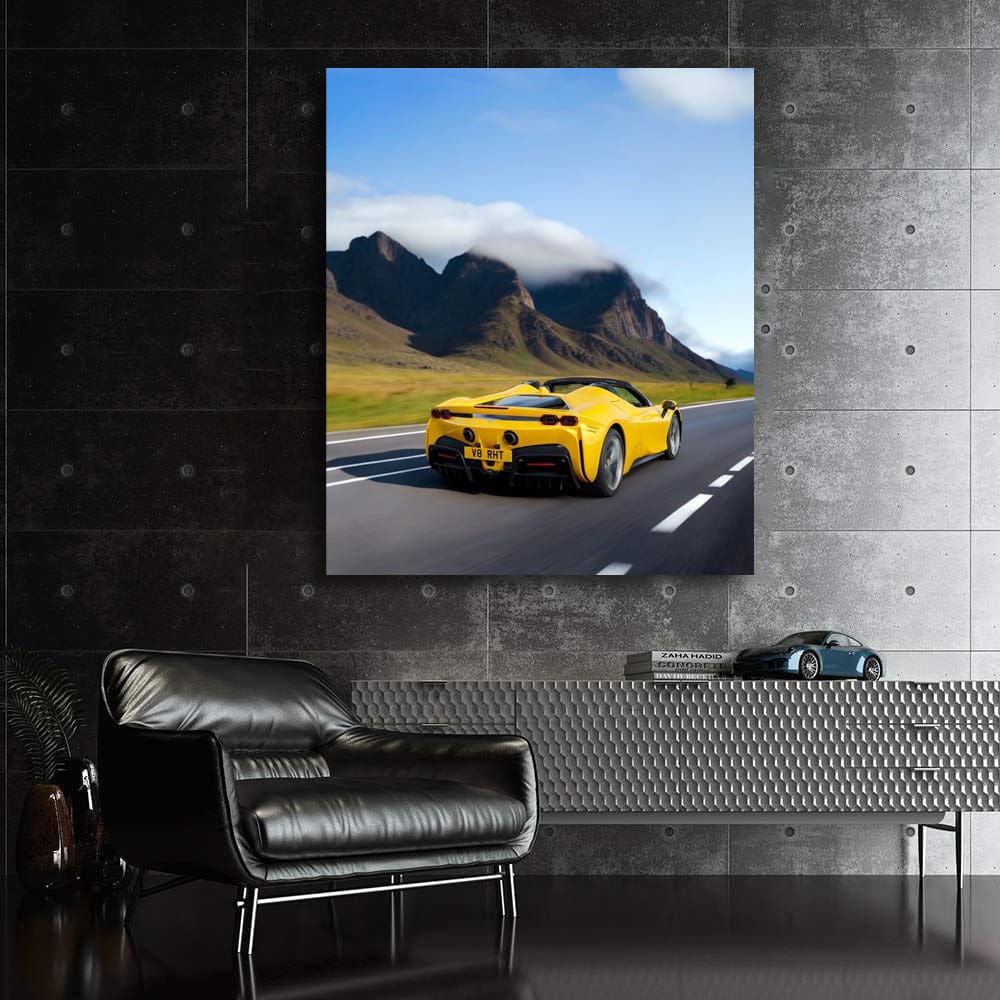 Ferrari in Majestic Mountains - Speed and Elegance