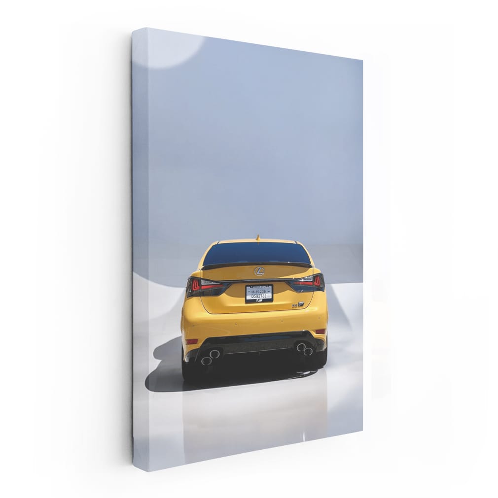 Lexus Yellow GS F in Parking Lot - Bold and Stylish Ride
