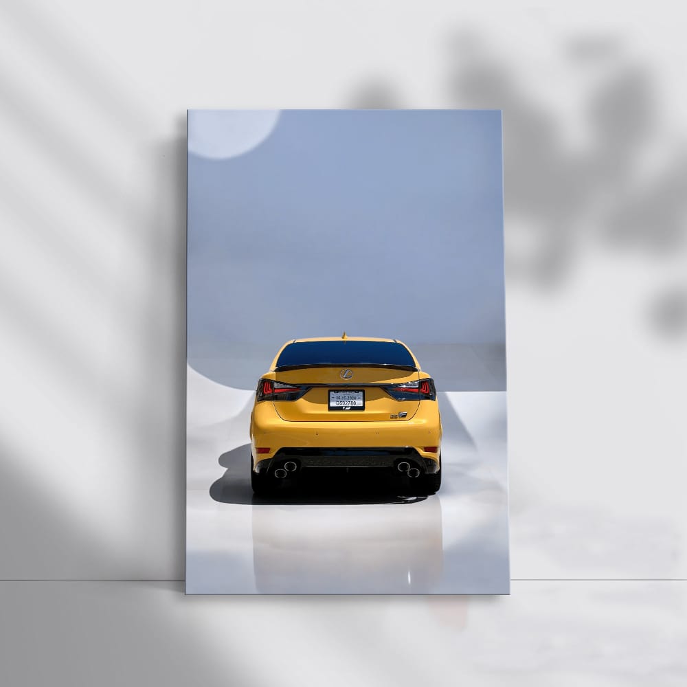 Lexus Yellow GS F in Parking Lot - Bold and Stylish Ride