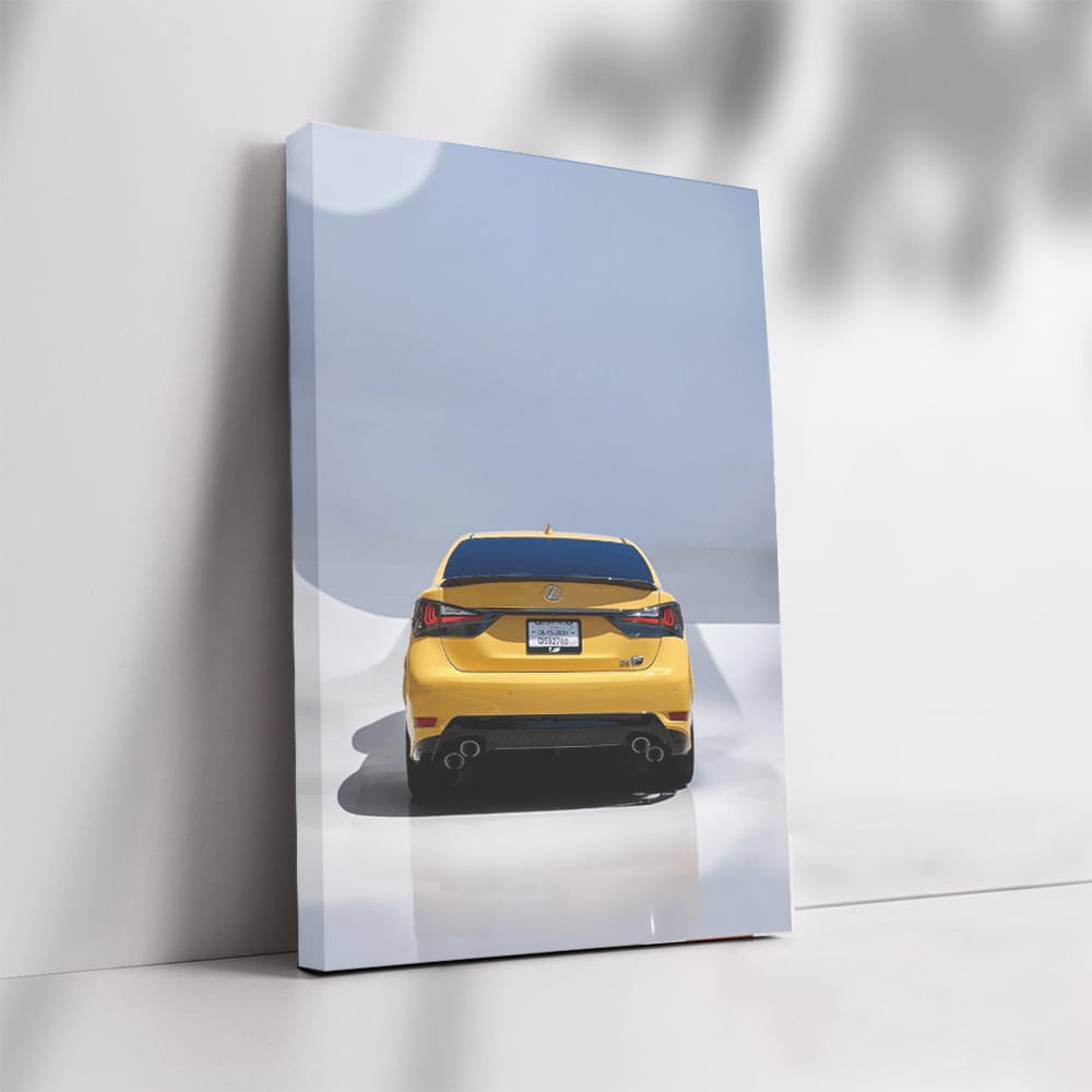 Lexus Yellow GS F in Parking Lot - Bold and Stylish Ride