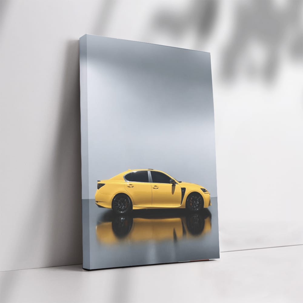 Bright Yellow Lexus GS F in Parking Lot - Bold Performance Icon