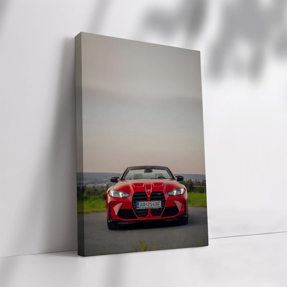 BMW M4 Competition 2025 Red Convertible Front - Dynamic Elegance